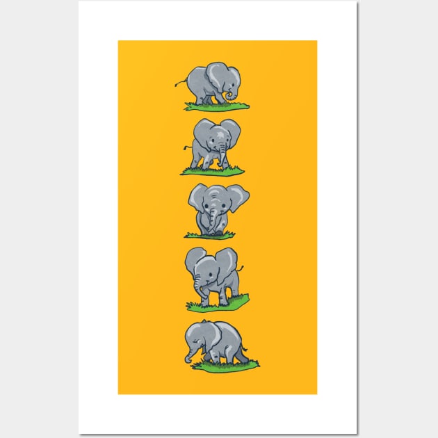 Cute Elephant Wall Art by Artofokan